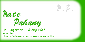 mate pahany business card