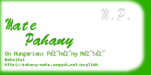 mate pahany business card